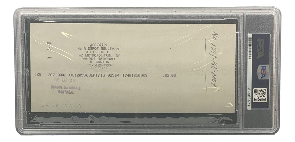Authentic Maurice Richard Signed Montreal Canadiens Bank Check #27 PSA/DNA Certified - Rare Hockey Memorabilia for Collectors & Sports Fans - Perfect for Display in Man Cave, Sports Bar or Hockey Fan's Collection
