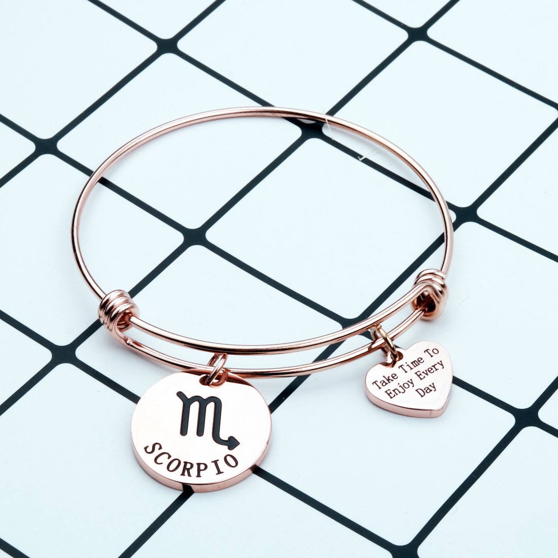 Rose Gold Zodiac Sign Bracelet - Personalized Constellation Jewelry Gift for Women, Girls - Perfect for Birthday, Anniversary, Christmas & Everyday Wear