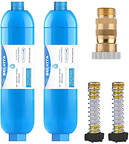 RV Inline Water Filter for Drinking & Washing - Reduces Chlorine, Bad Taste & Odor - Compatible with RVs, Boats & Marine Use - Portable Water Purification System (Pack of 2) - Perfect for Camping, Road Trips & Outdoor Adventures