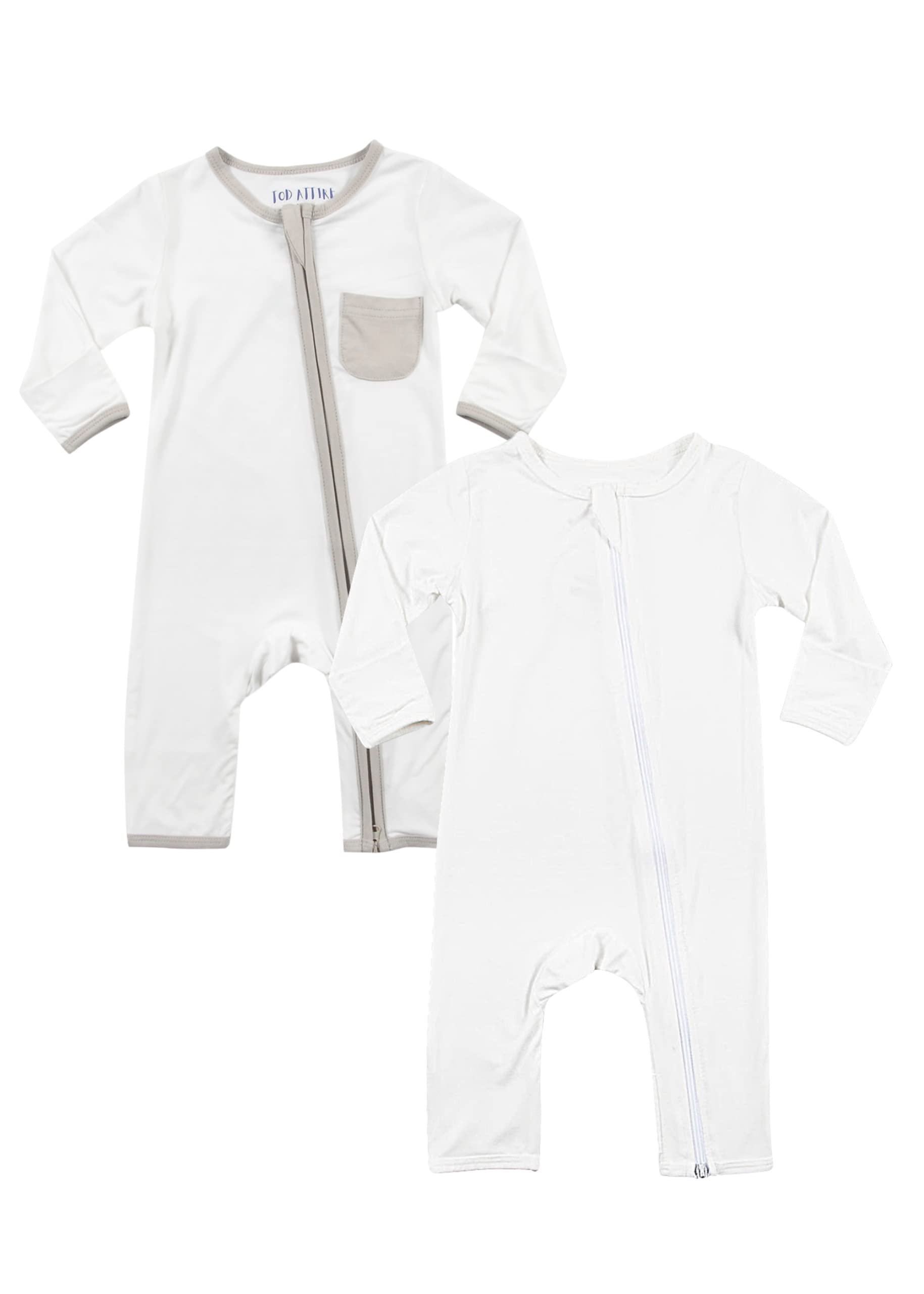 Organic Bamboo Baby Pajamas 2-Pack - Soft & Breathable Baby Sleepers | Gender Neutral Baby Clothes for Boys & Girls | Perfect for Nighttime Comfort & Playtime Outfits