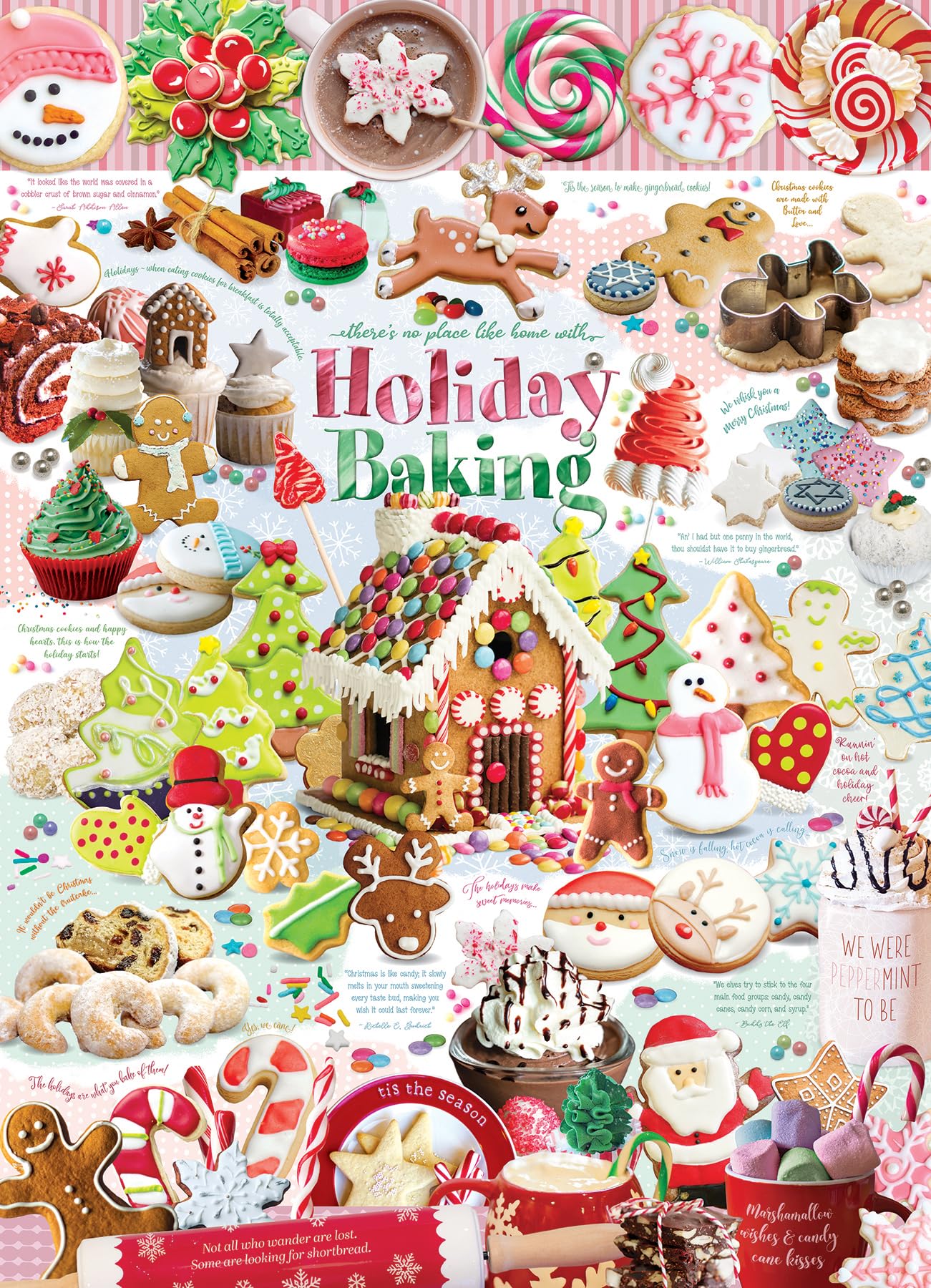 Cobble Hill 1000 Piece Jigsaw Puzzle - Holiday Baking Scene - Includes Bonus Poster | Perfect for Family Game Nights & Christmas Decor