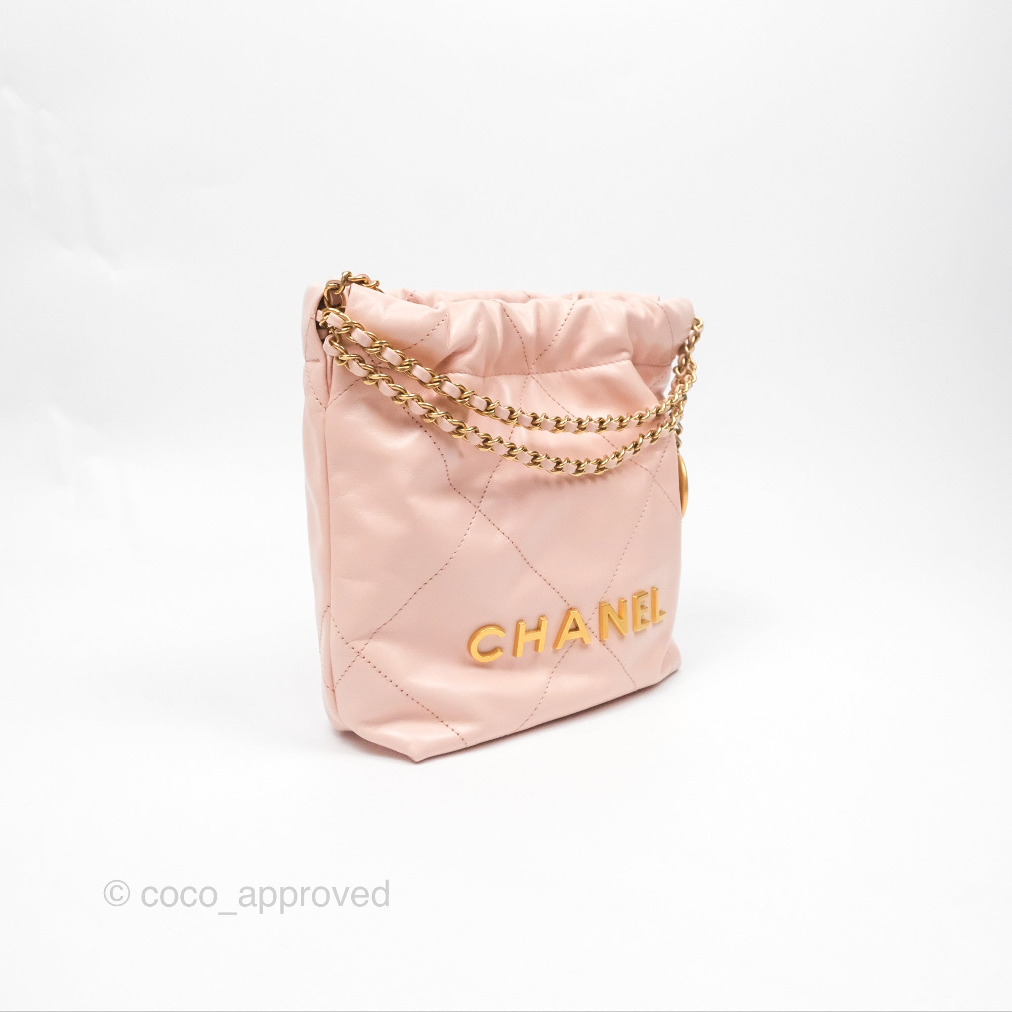 Chanel 22 Mini Bag in Pink Shiny Crumpled Calfskin - Luxury Designer Crossbody Purse for Women | Perfect for Date Night, Parties & Everyday Use
