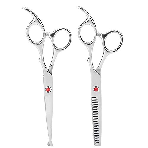 VBESTLIFE Professional Hair Cutting Scissors & Thinning Shears Set - Stainless Steel Barber Shears for Hairdressing, Texturizing, Salon & Home Use (Red) - Perfect for Stylists, Barbers & DIY Haircuts