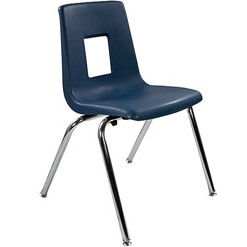 Advantage Navy Blue 18-inch Stackable Student Chair for School Classroom, Study Room, or Dorm - Comfortable & Space-Saving School Furniture