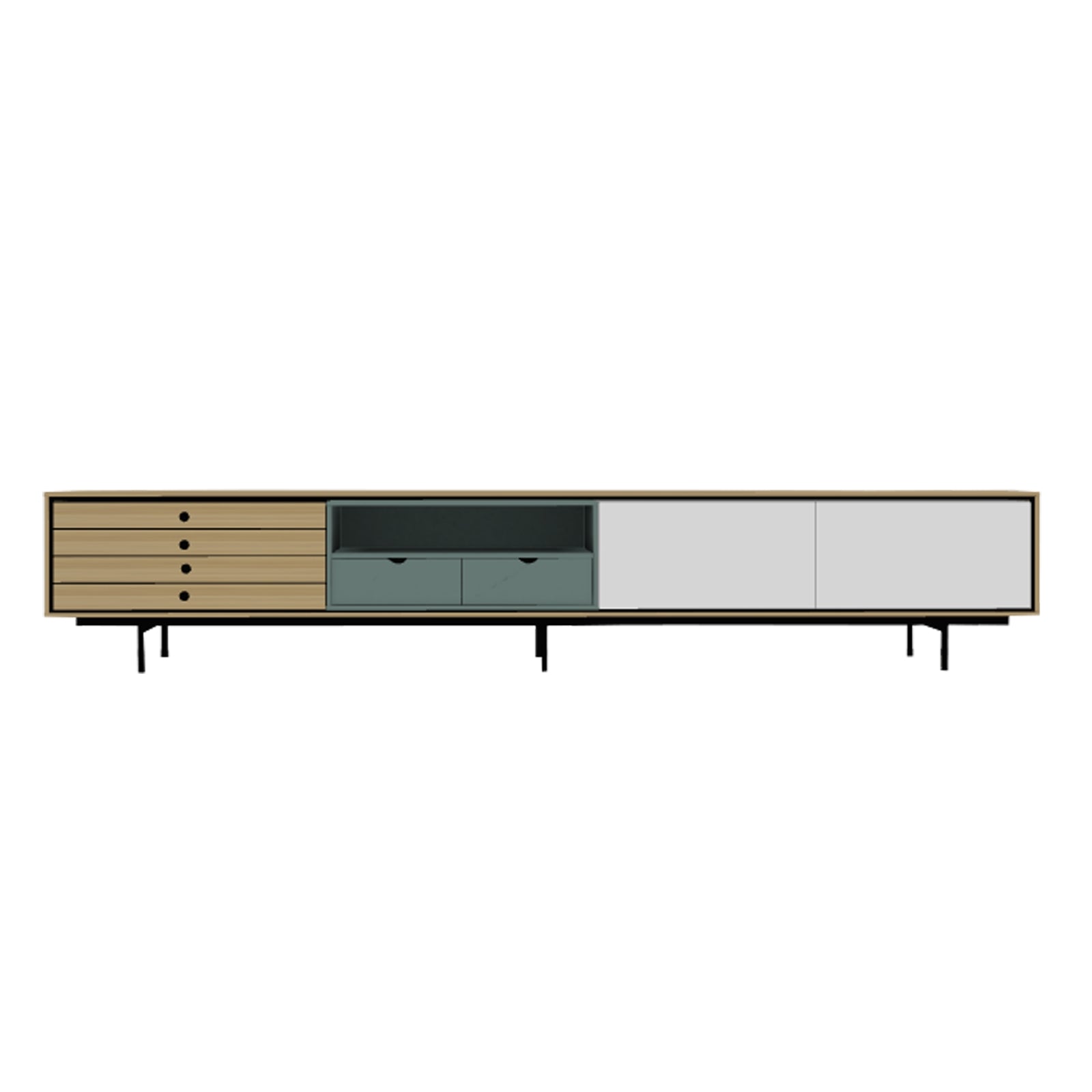 Modern A4 Sideboard with Glass Doors - Elegant Storage Cabinet for Living Room, Dining Room, or Entryway | Perfect for Home Organization & Displaying Decor
