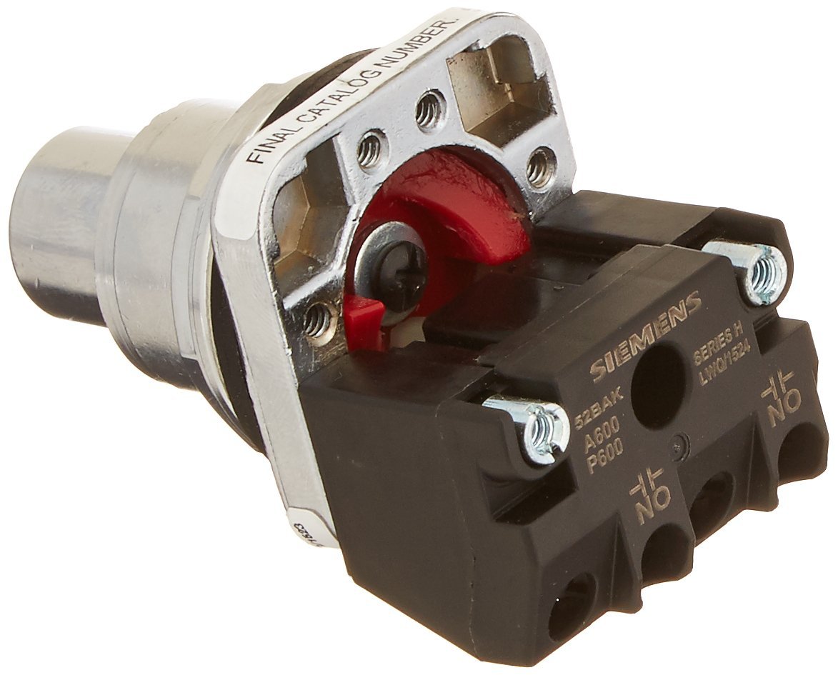 Siemens 52SC6AEK1 Heavy Duty Key Operated Selector Switch - Water & Oil Tight, 2-Position Maintained Operation, Removable Key, 1NO Contact Blocks | Industrial Control Panel & Machinery Safety Switch