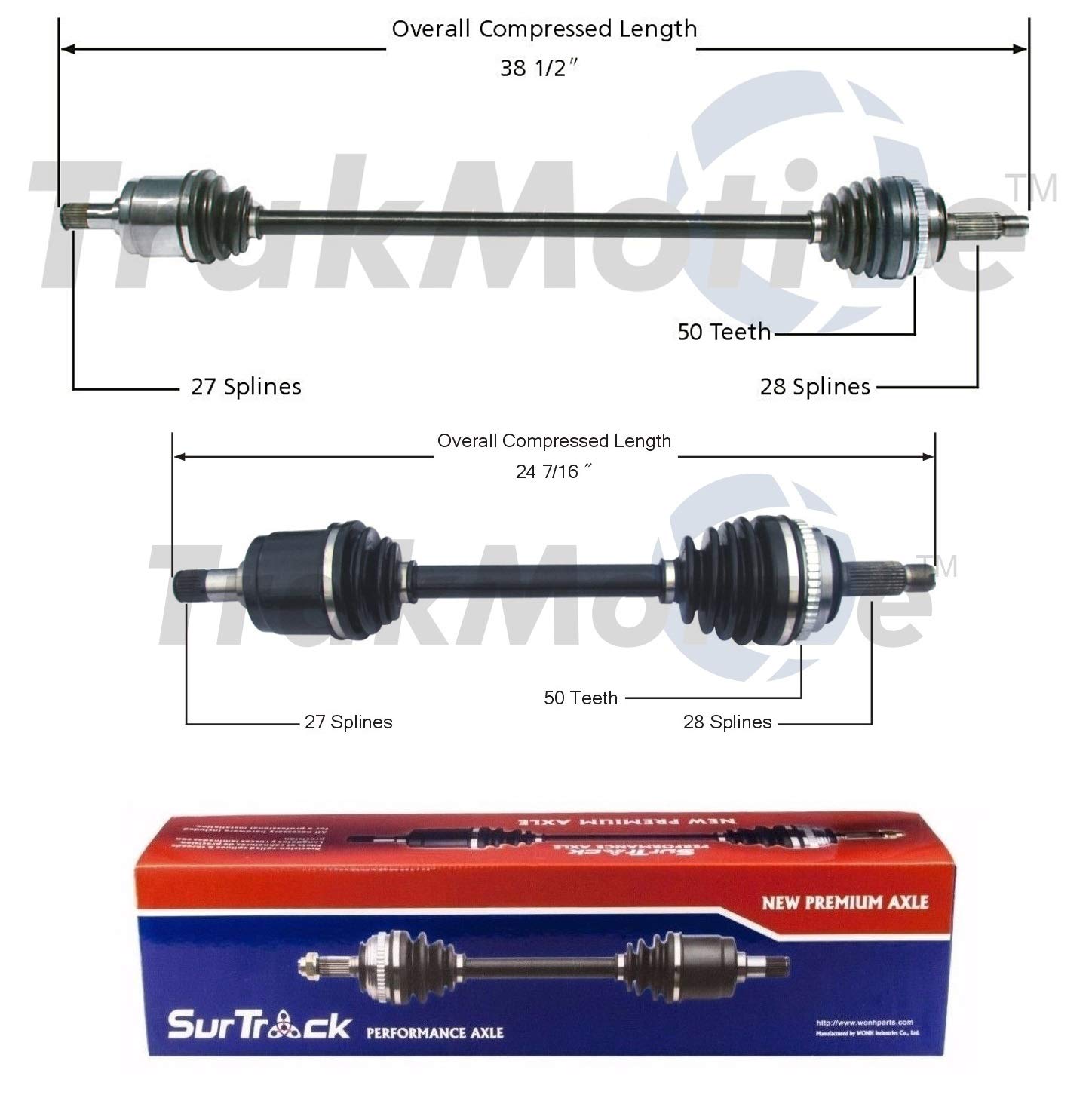 SurTrack Pair Set of 2 Front CV Axle Shafts Compatible with Honda Accord Acura CL 4L Automatic Transmission - Perfect for Smooth Ride & Off-Road Adventures