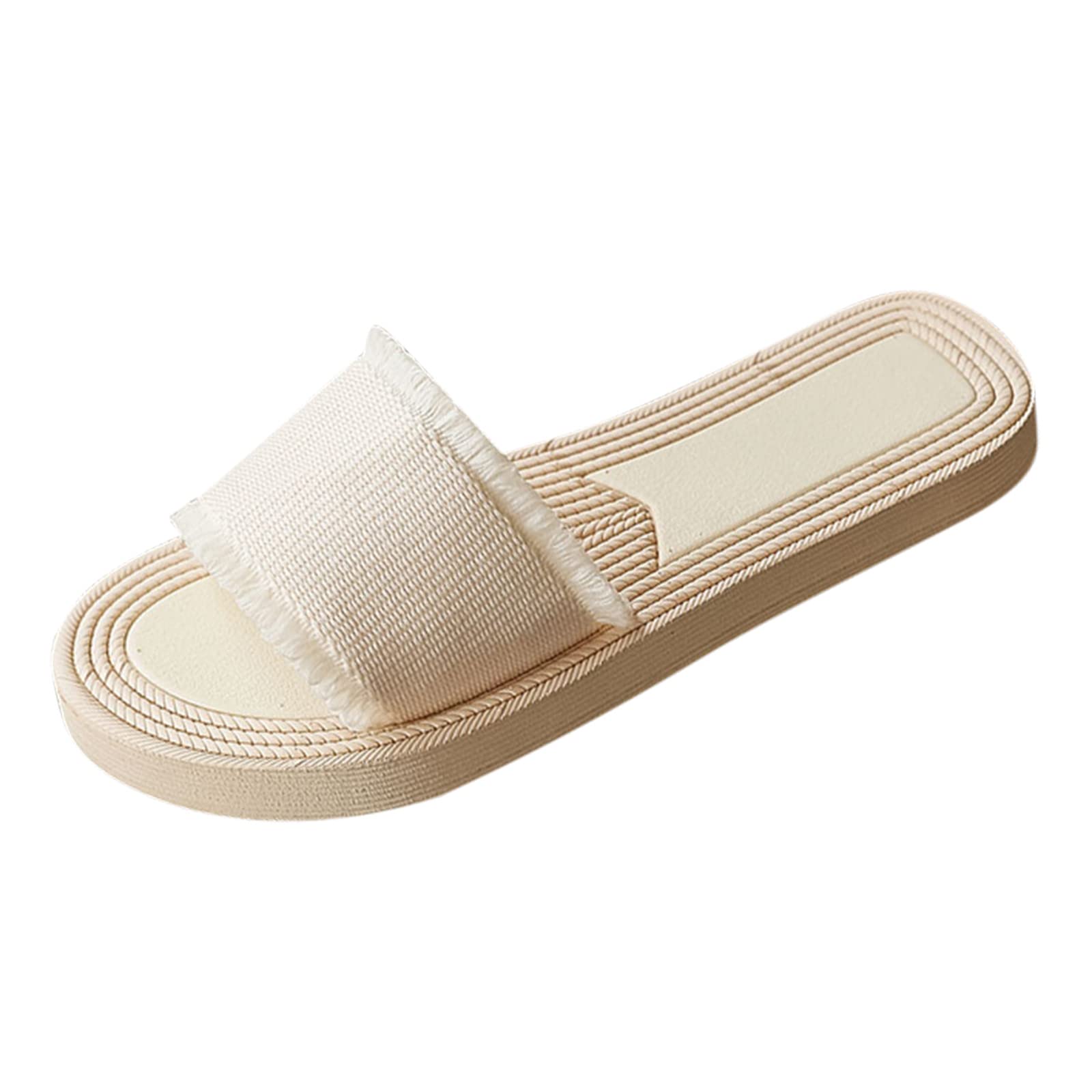 Women's Flat Sandals - Solid Color Beach Slippers for Summer & Casual Wear