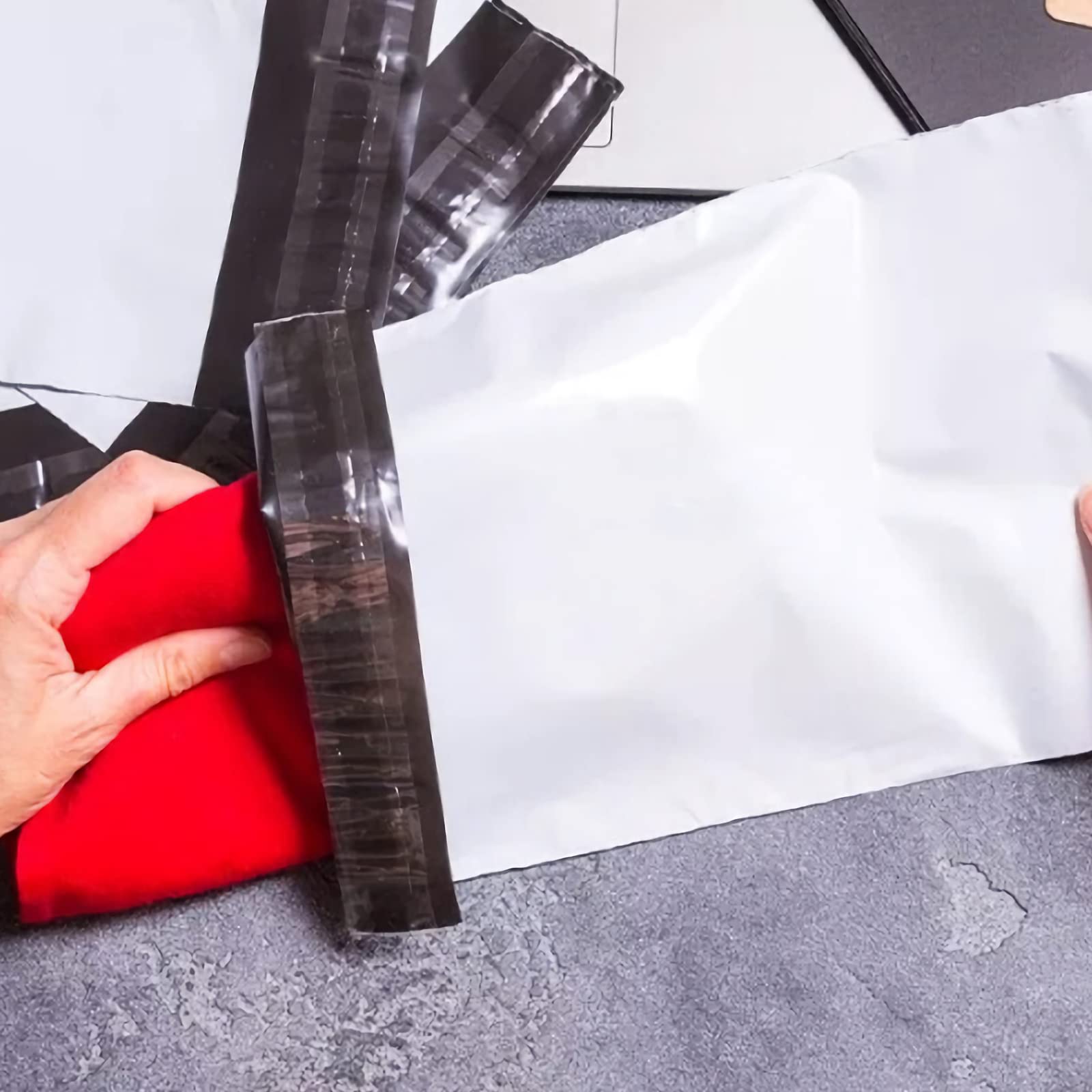 10x13-inch White Poly Mailers Envelopes - 100 Pack 2.5 Mil Self-Sealing Shipping Bags | Perfect for Ecommerce, Small Business & Online Store Packaging
