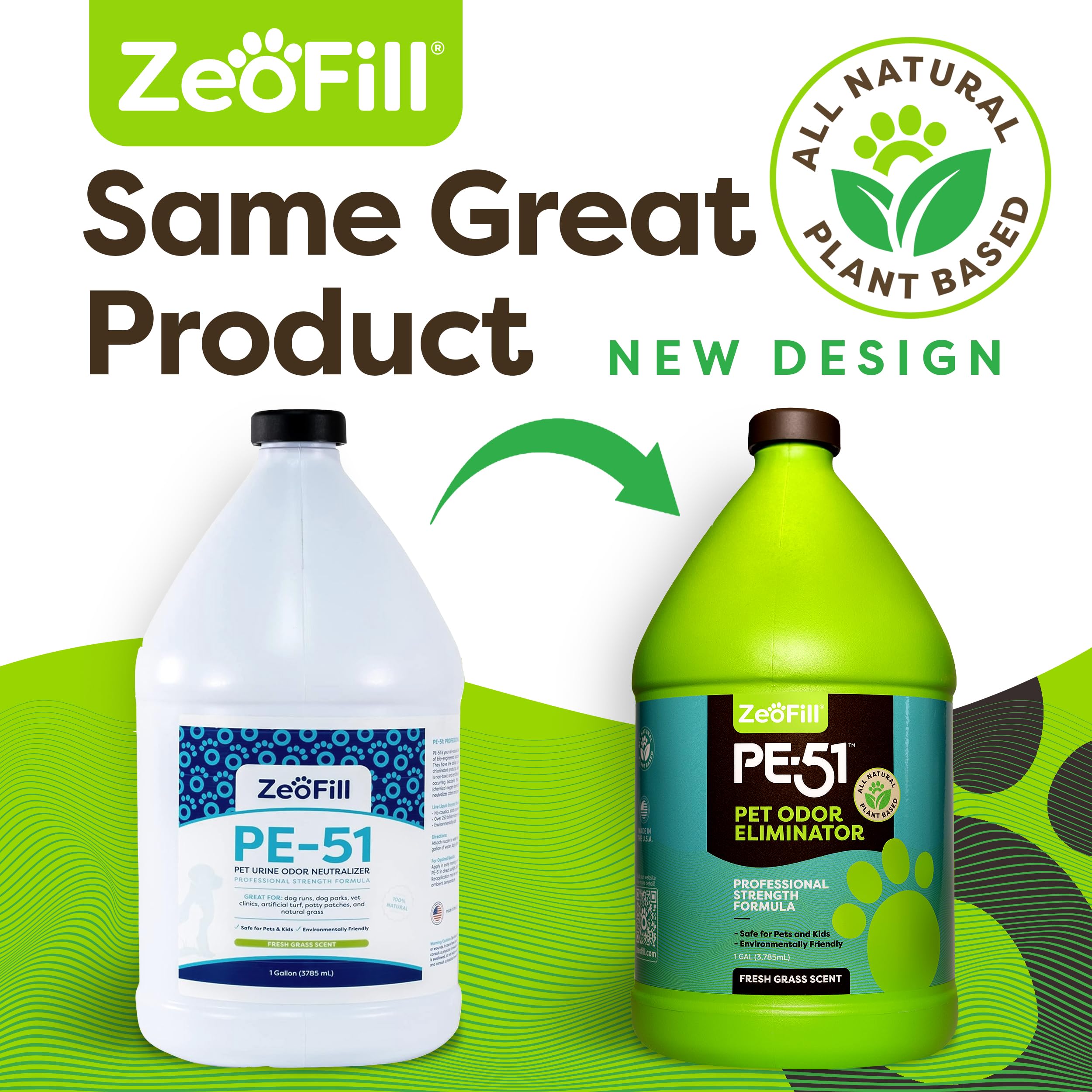 PE-51 Pet Odor Eliminator Spray - Natural Enzyme Formula for Dog & Cat Urine, Poop Smell Removal | Outdoor Use on Artificial Grass, Lawn, Yard, Deck & Patio | Eco-Friendly Solution for Pet Owners (2 Gallon) - Perfect for Backyards, Kennels & Pet Areas