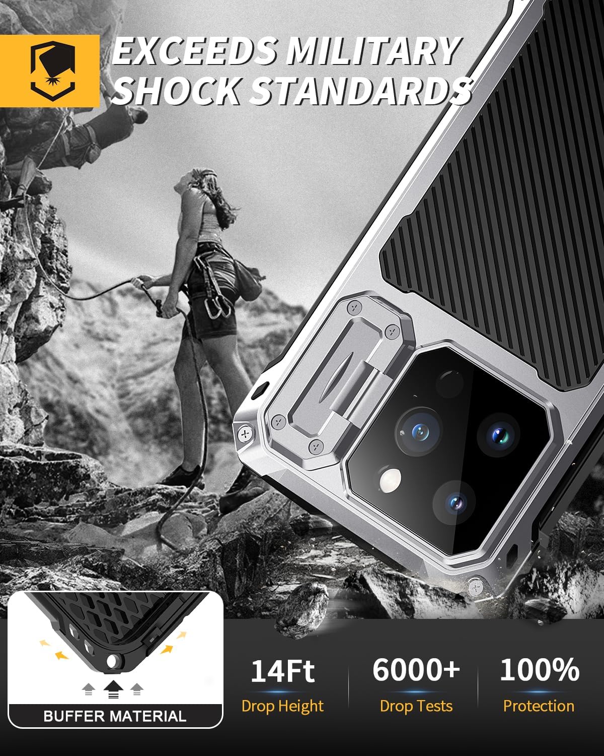 iPhone 15 Pro Case - Military Grade Shockproof Full Body Protection with Magnetic Mount | Perfect for Outdoor Adventures, Travel & Daily Use