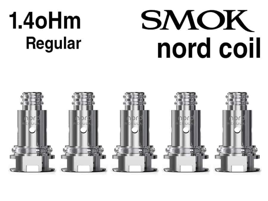 SMOK Nord Replacement Coils 5-Pack - 1.4 Ohm Regular Coil (2ml Capacity) - Compatible with SMOK Nord Pod System - Perfect for Smooth MTL Vaping Experience