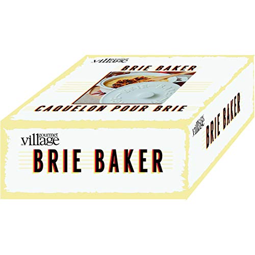 2-Piece White Ceramic Brie Baker with Side Handles - Perfect for Melting Cheese, Serving Fondue & Entertaining Guests