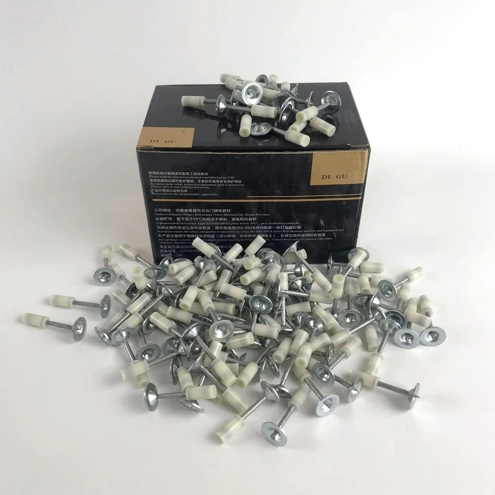 KIANS 50/100/200PCS Tufting Gun Nails - Steel Rivet Tool Concrete Wall Anchors & Wire Slotting Nails Device Replacement Parts (200PCS) - Perfect for DIY Upholstery, Carpet Making and Concrete Wall Installation Projects