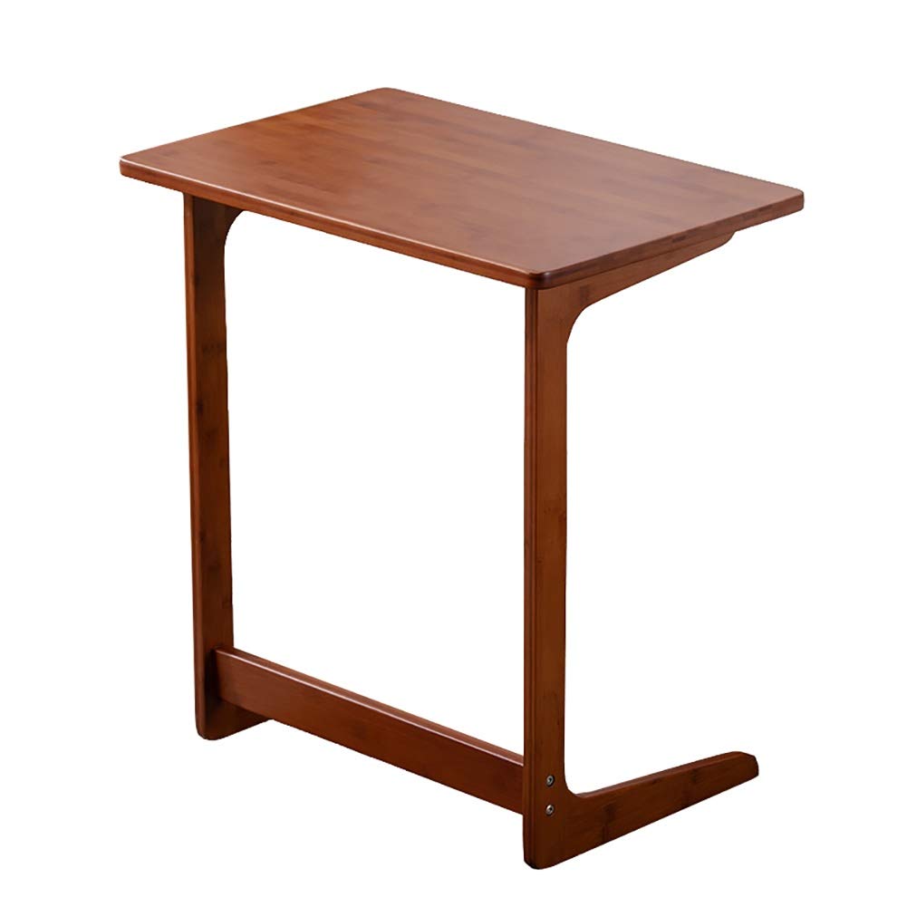 Modern Bamboo Wood End Table - MYL Sofa Side Table, Snack Table, Coffee Table, Bedside Laptop Desk (60×40×65cm, Dark Brown) - Perfect for Living Room, Bedroom, Office & Small Space Decor
