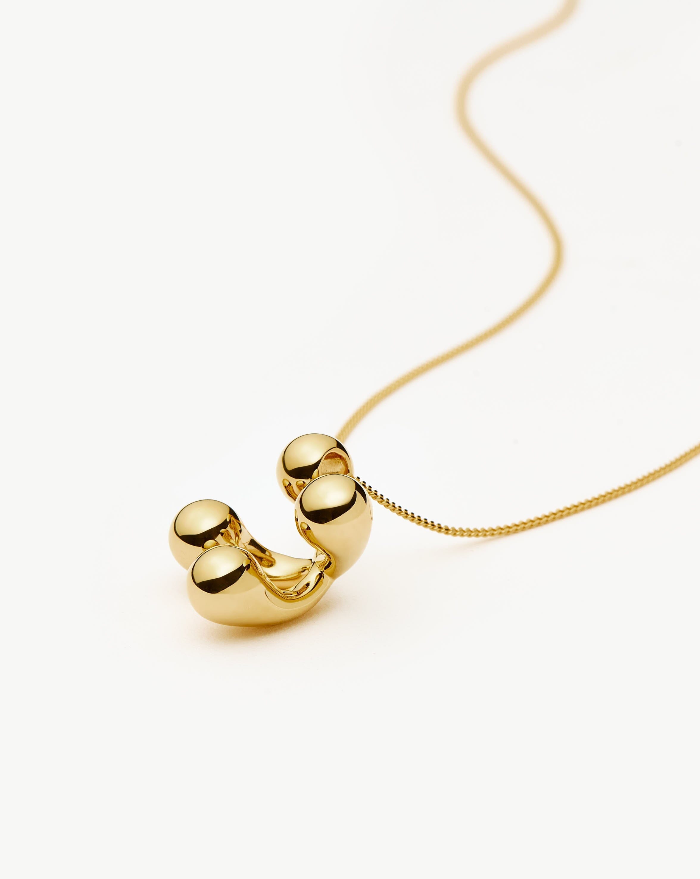 Atom Large Pendant Necklace - 18k Gold Plated Women's Jewelry for Casual Wear, Date Night & Special Occasions