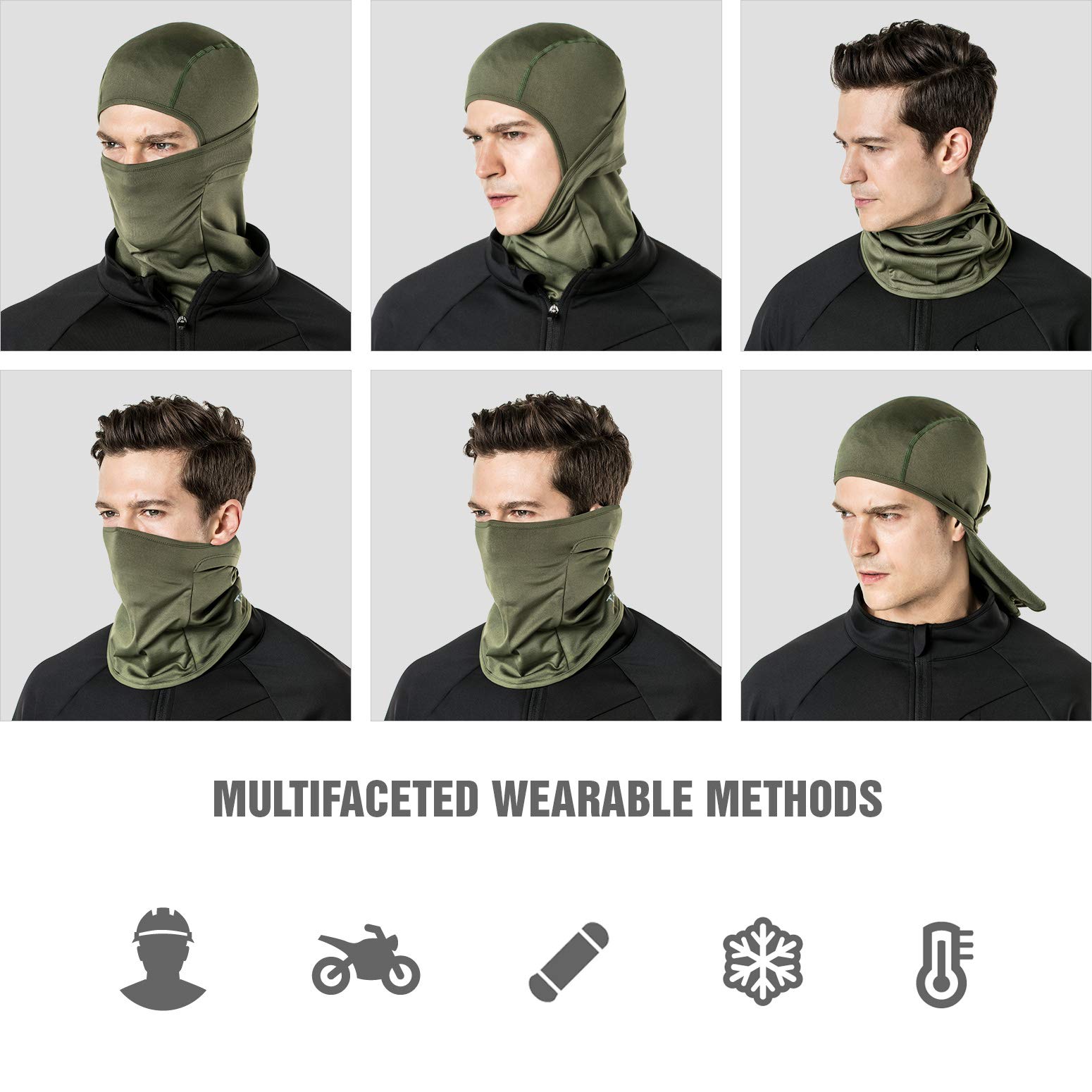 TSLA Thermal Winter Balaclava Face Mask - UV Protection Fleece Lined Ski Mask for Men & Women - Lightweight Windproof Neck Gaiter for Skiing, Snowboarding, Motorcycling & Outdoor Activities