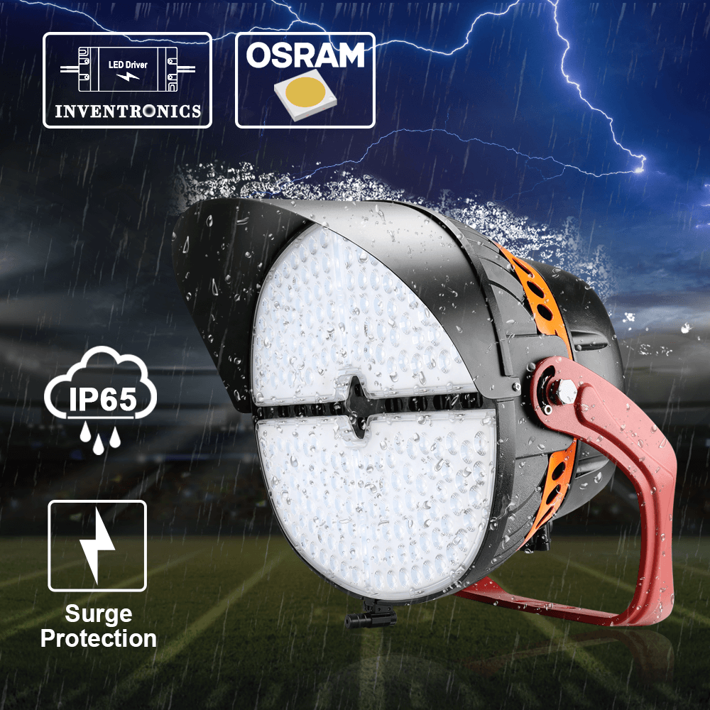 Konlite VEGA LED Sports Light - 505W 70,000 Lumens 5000K Daylight - 120-277V Wide Voltage - 4H4V Beam Angle - 1500W Metal Halide Equivalent - 10 Year Warranty - Perfect for Stadiums, Arenas, Tennis Courts & Outdoor Sports Lighting