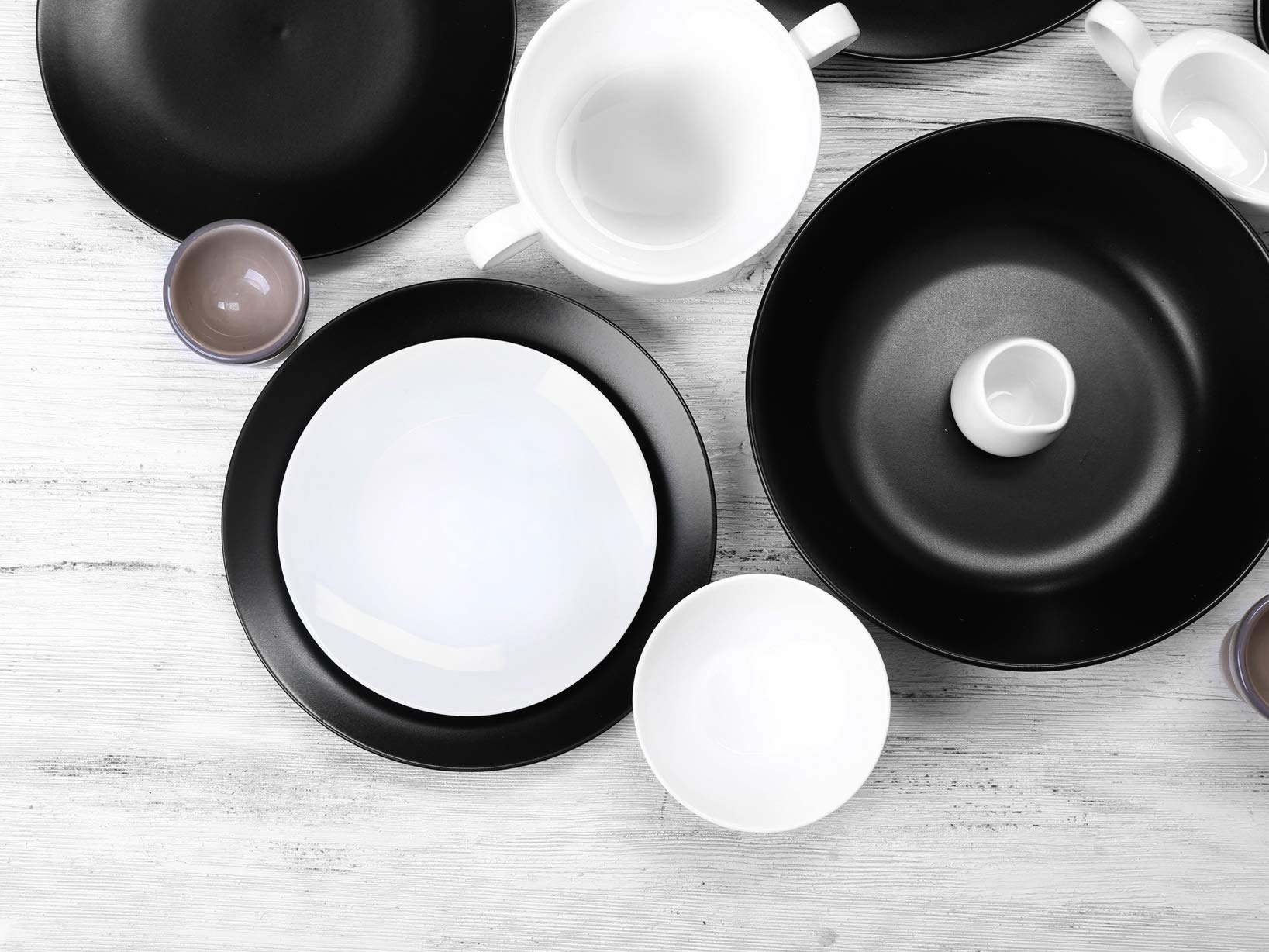 H&H 14075 Denver 6-Piece Stoneware Fruit Plates Set, White, 20cm - Perfect for Breakfast, Dessert, and Party Serving