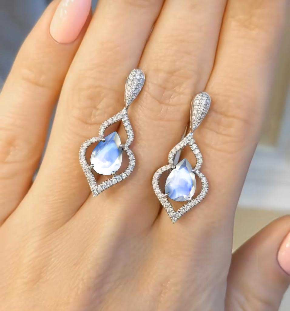 Natural Moonstone Stud and Drop Earrings for Women – Elegant Boho Jewelry for Everyday Wear & Special Occasions