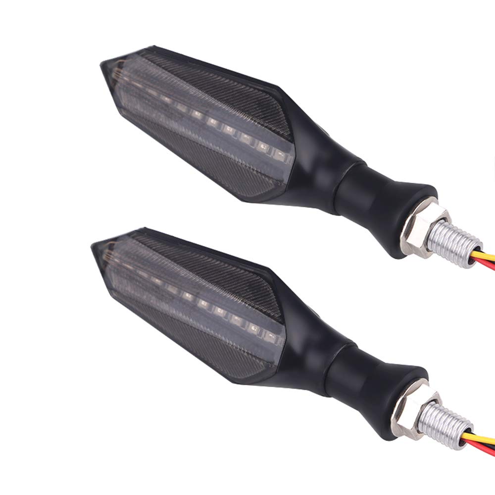 2X 12LED Motorcycle Turn Signal Lights - Waterproof Flowing Flashing Indicators for Universal Fit | Enhanced Visibility for Night Riding & Safety Warning
