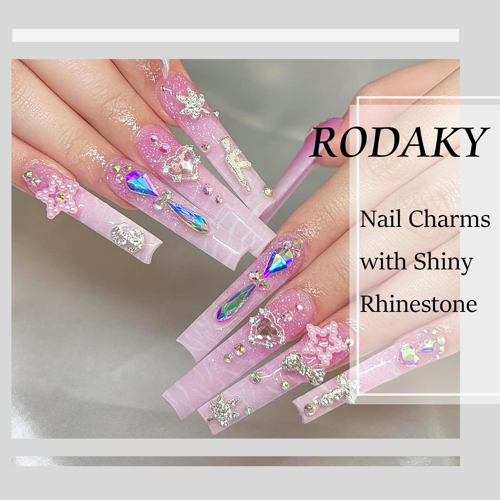 RODAKY 12PCS Silver Maple Leaf Nail Charms - 3D Rhinestone Glitter Nail Art Gems for Manicure, DIY Nail Designs & Nail Decoration | Perfect for Fall Nail Art, Wedding Nails, and Holiday Nail Crafts