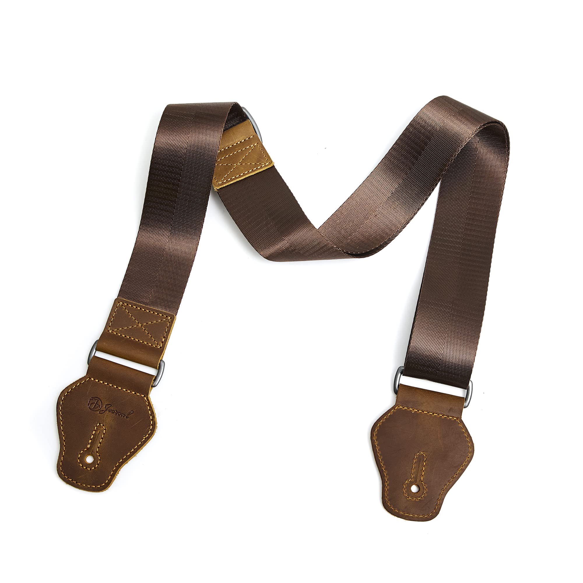 Premium Guitar Strap - Soft Cotton with Genuine Leather Ends for Acoustic, Electric, Bass & Banjo - Comfortable & Durable for Live Performances, Studio Sessions & Practice