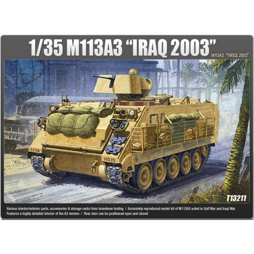 1/35 Scale Academy 13211 M113 Iraq Version Military Vehicle Model Kit - Perfect for Collectors, History Enthusiasts & Diorama Building