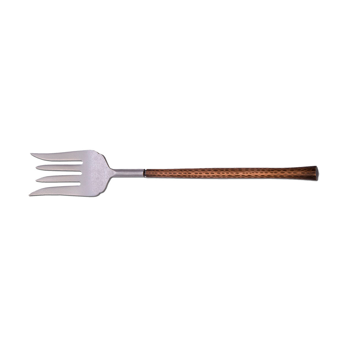 Arcata 036761 Stainless Steel Cold Meat Serving Fork with Elegant Copper Handle - 10 3/4 Inch Perfect for Buffets, BBQ Parties & Holiday Dinners