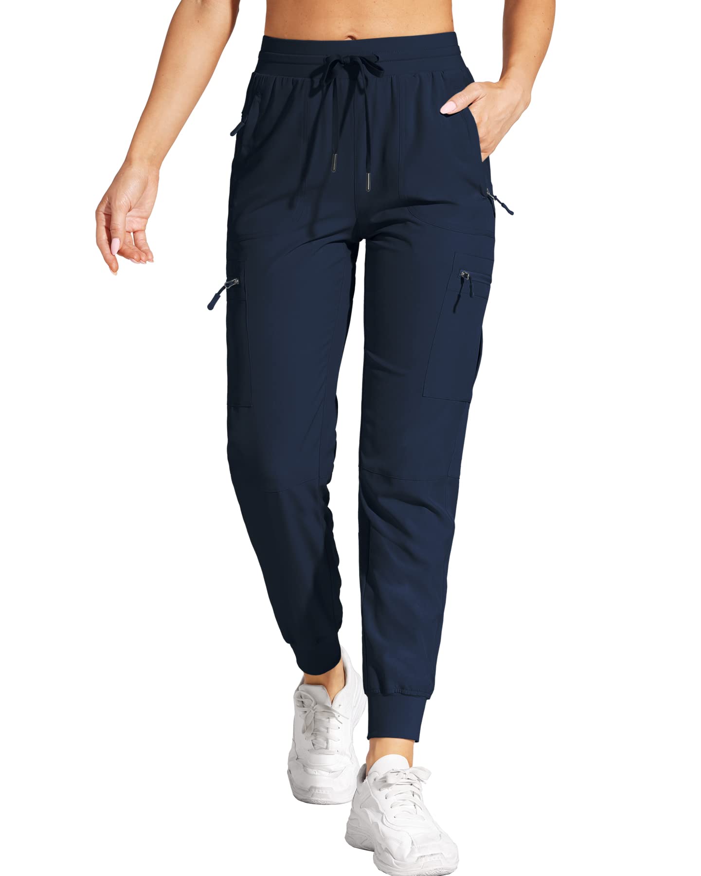 **Women's Lightweight Quick-Dry Cargo Joggers - Water-Resistant Hiking & Travel Pants with Zipper Pockets | Perfect for Outdoor Adventures, Gym & Casual Wear**