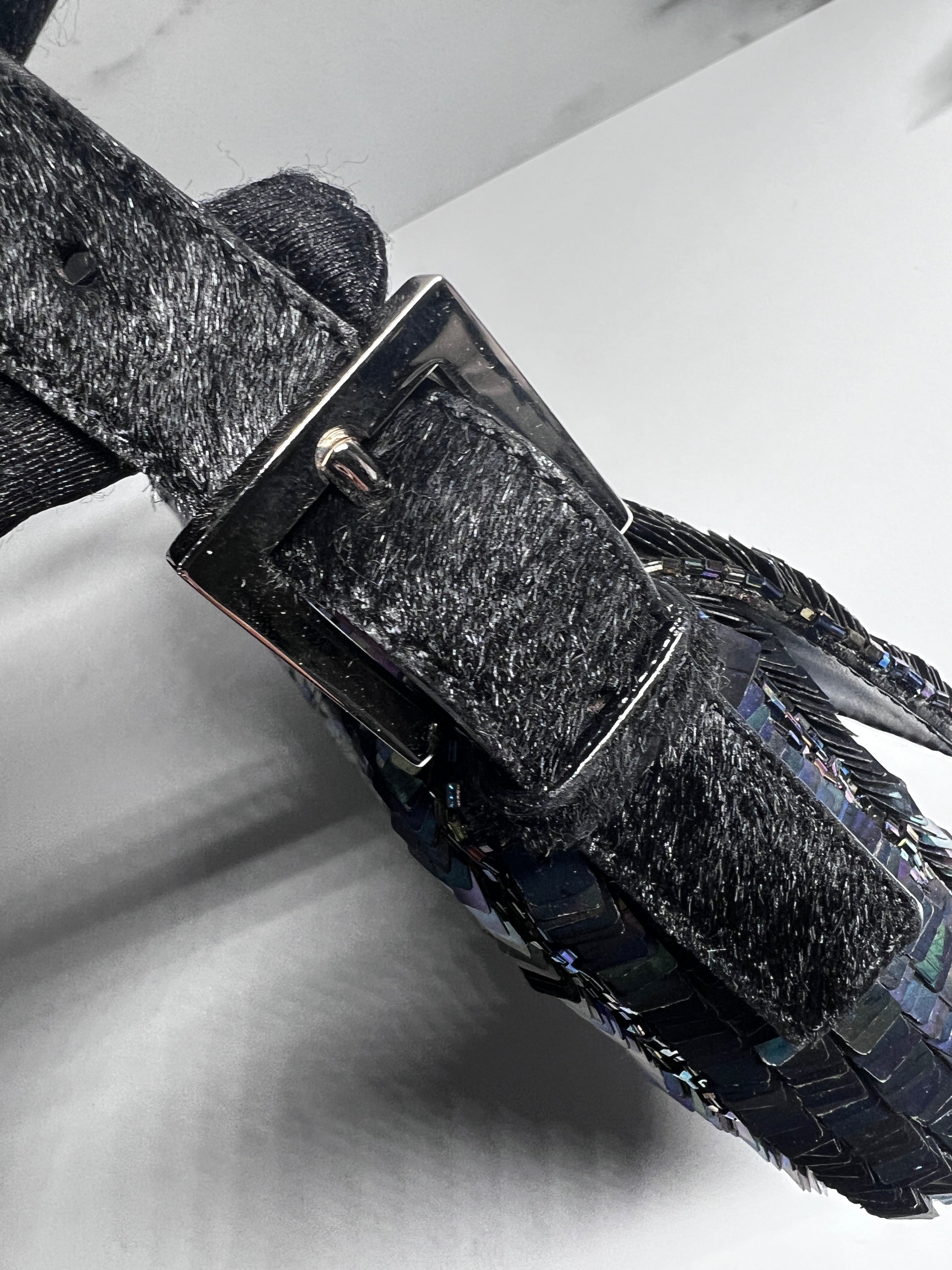 Vintage Fendi Black Iridescent Sequin Baguette Bag - Luxury Evening Clutch for Parties, Weddings & Special Occasions