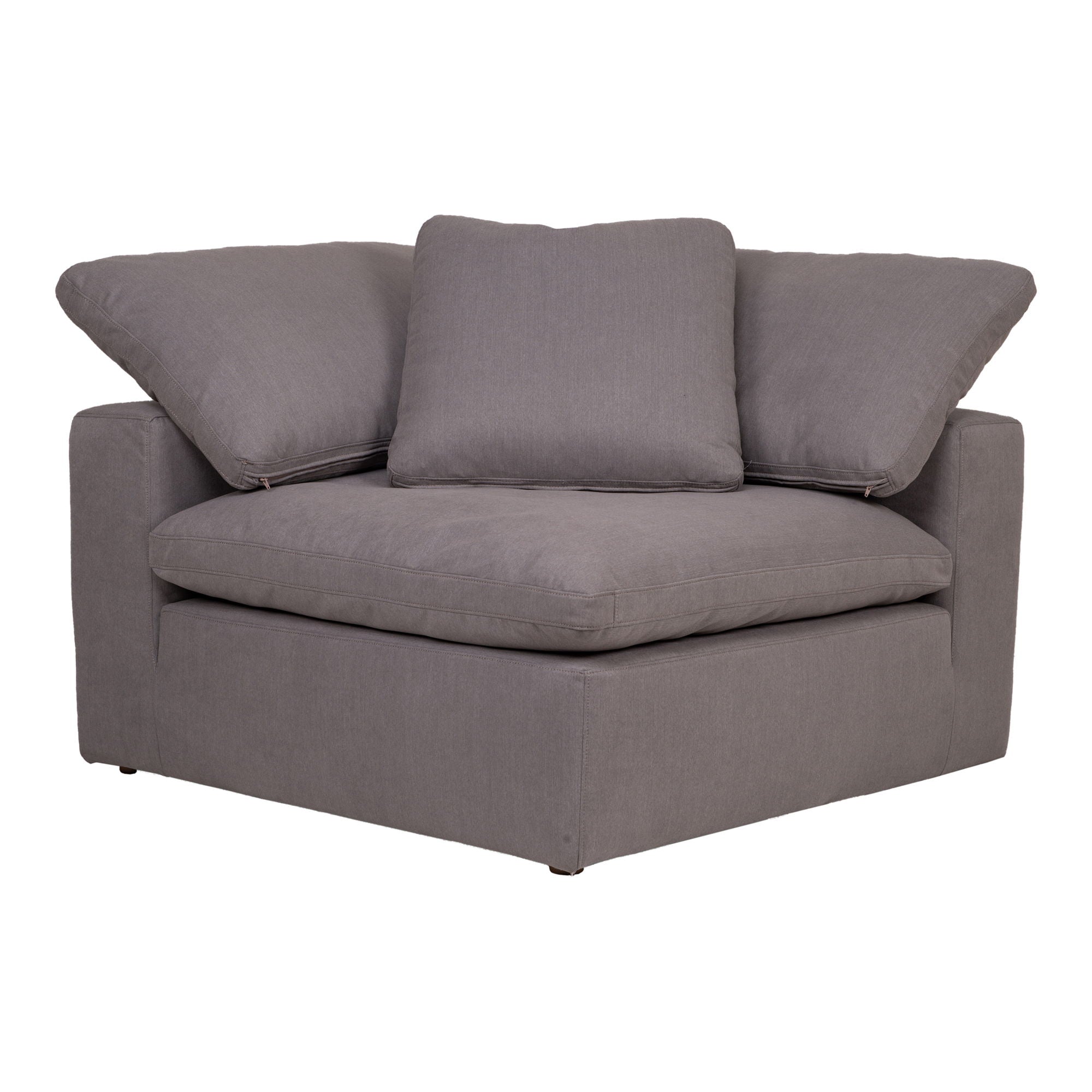 Livesmart Fabric Corner Chair - Light Gray Accent Chair for Living Room, Bedroom, or Office - Comfortable Modern Lounge Seating for Small Spaces