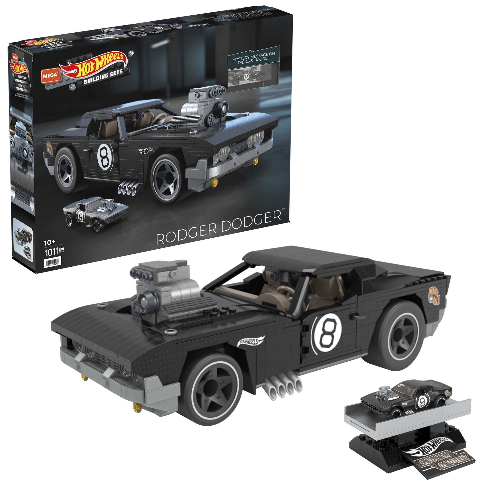Mega Construx Hot Wheels Rodger Dodger Building Set - 200+ Pieces Construction Toy for Kids Ages 6+, STEM Learning & Creative Play - Perfect for Birthday Gifts & Car-Themed Playtime