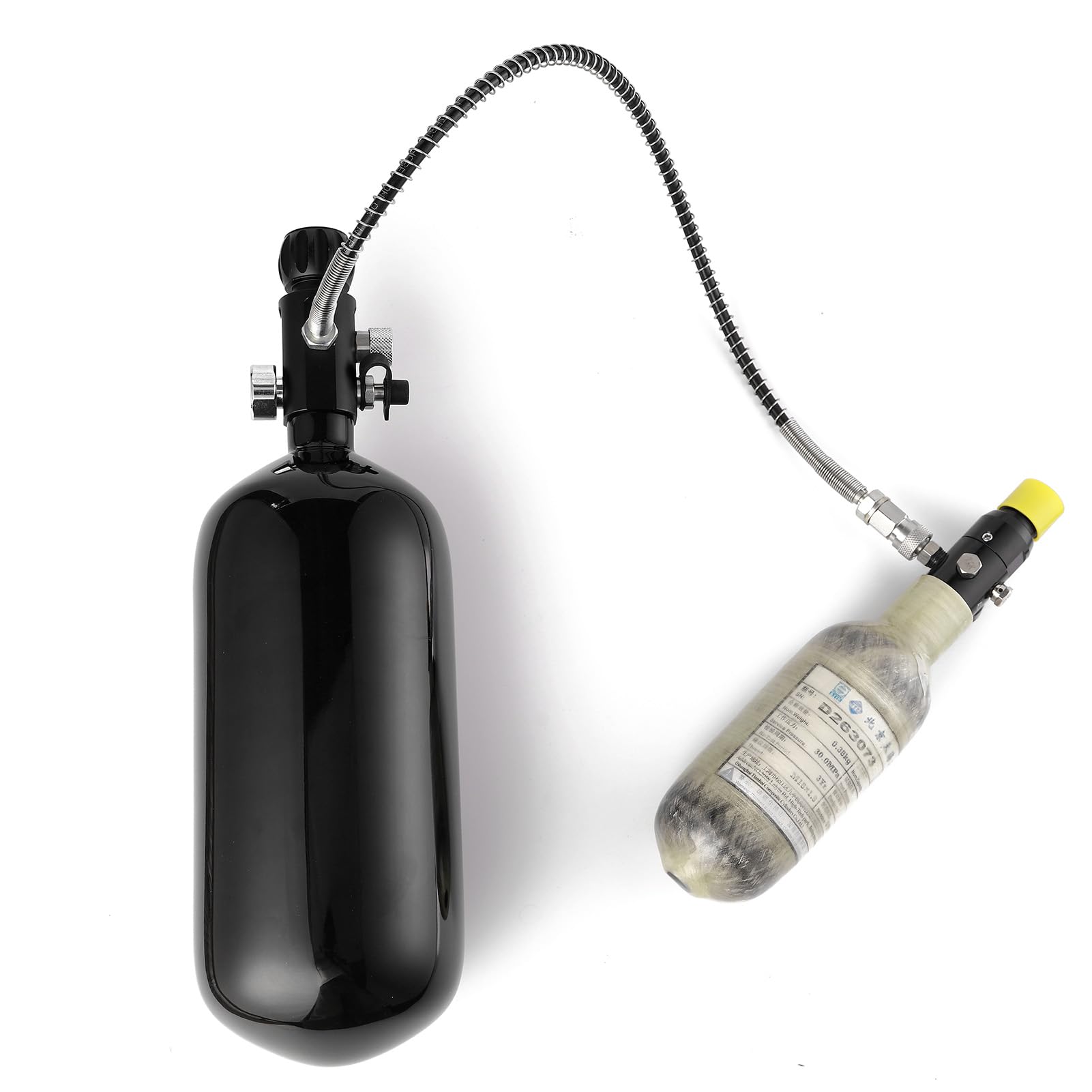 **Premium 98ci/1.6L DOT Certified Carbon Fiber Paintball Tank – 4500 psi PCP Airgun Charging System with Dual Gauge Valve – Lightweight Paintball Fill Station for Outdoor Sports & Airsoft Battles**