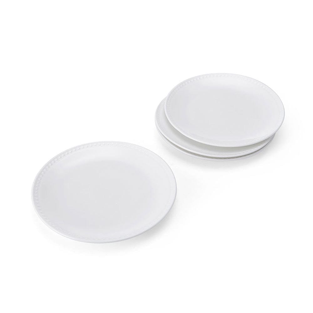Loria Set of 4 Salad Plates - 7.5 Inch Porcelain Appetizer Dishes for Dinner Party, Wedding, Picnic & Home Decor | Elegant & Durable Dishware Set