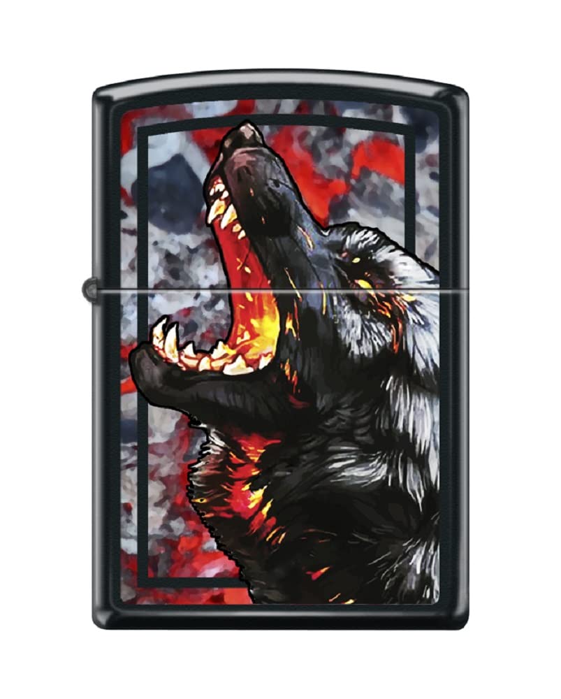 Zippo Lighter - Wolf Design Windproof Lighter Fire Wolf #Z6000 for Outdoor Camping, Hiking & Survival Gear