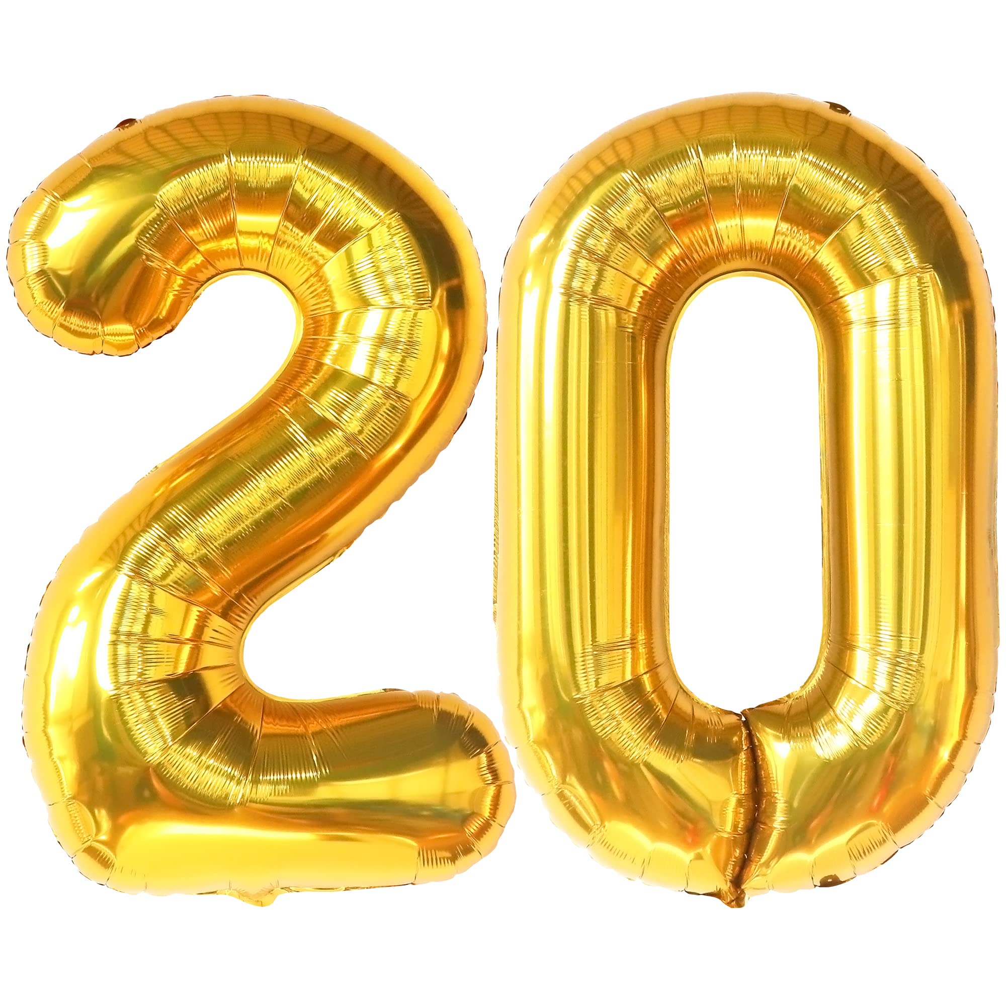 KatchOn 40 Inch Gold Number 20 Balloon - Large Foil 20th Birthday Decorations for Party, Anniversary & Celebration | Perfect for 20th Birthday Party, Graduation, Wedding Anniversary & Special Events