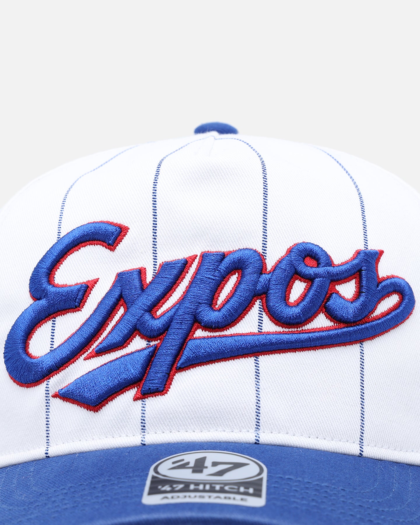 47 Brand Washington Expos 'Double Header Pinstripe' Snapback Hat - Adjustable Hitch Back Closure, White Baseball Cap for Men & Women - Perfect for Sports Games, Casual Outfits and Fan Collections