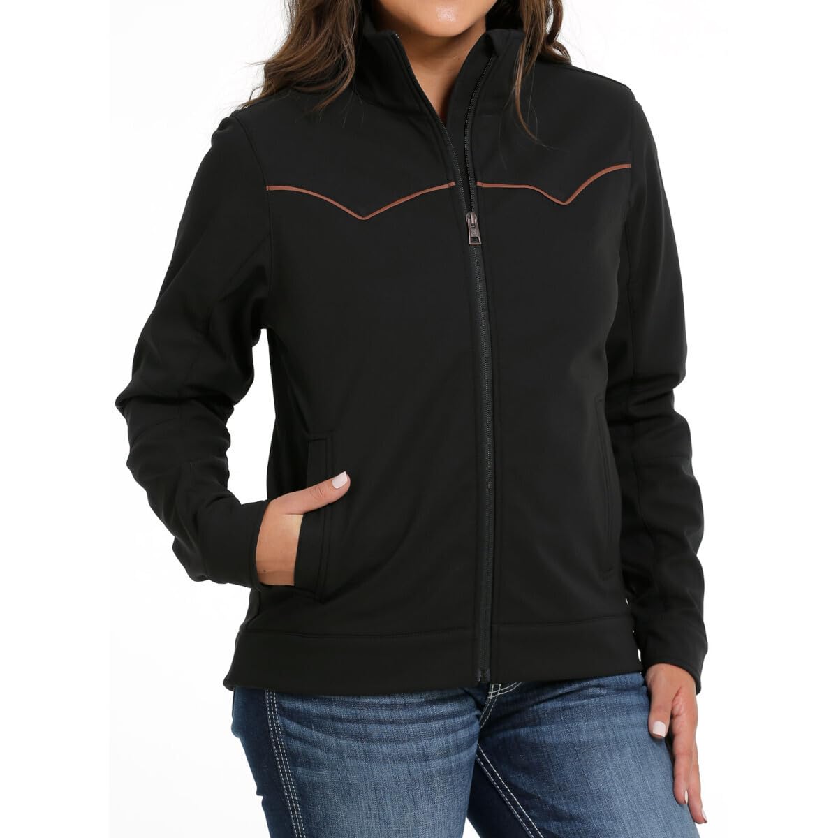Cinch Women's Western Bonded Jacket - Black XXL | Stylish Cowgirl Outerwear for Rodeo, Ranch Work & Country Fashion