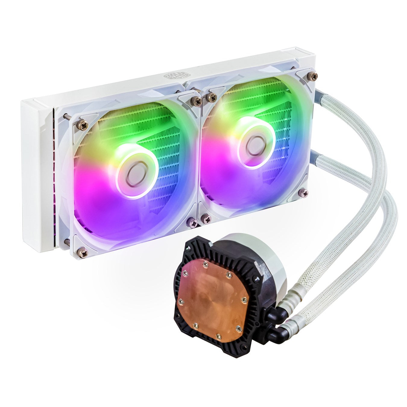 Cooler Master MasterLiquid 240L Core ARGB White - 240mm All-in-One Liquid CPU Cooler with Addressable RGB Lighting for Gaming PC, Workstation, and High-Performance Computer Builds