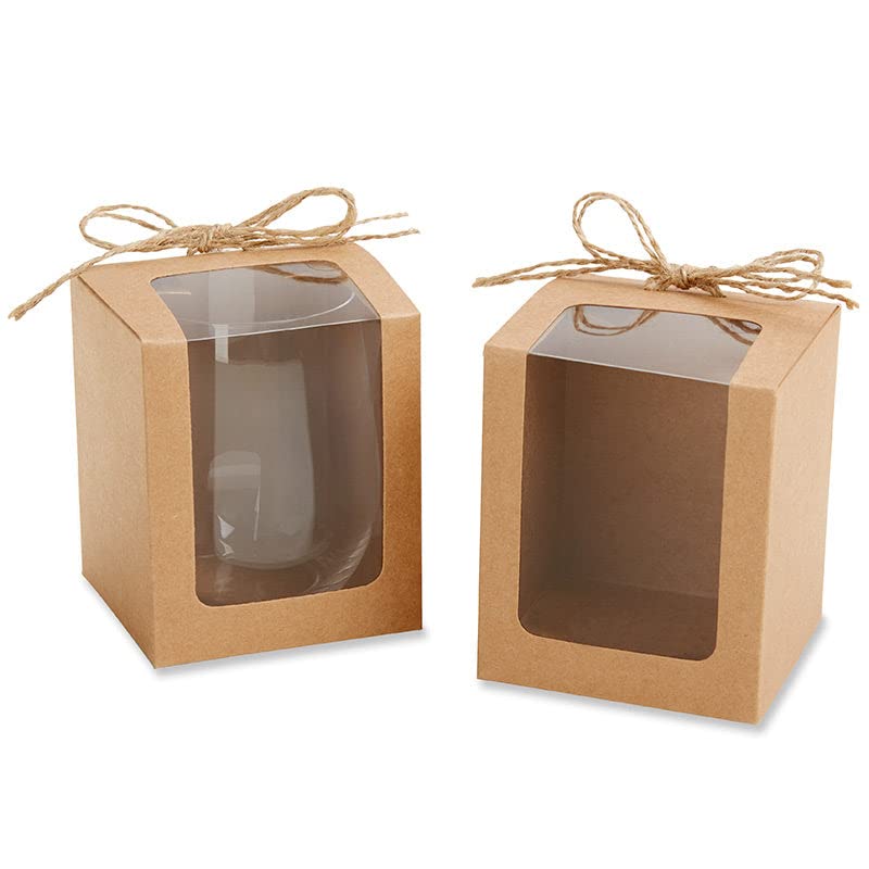 Kate Aspen Personalized Monogram 9 oz. Stemless Wine Glass - 96pcs Navy Blue - Custom Wedding Favors, Bridal Shower Party Gifts with Engraved Text - Perfect for Anniversary Celebrations, Bachelorette Parties & Couples Gifts