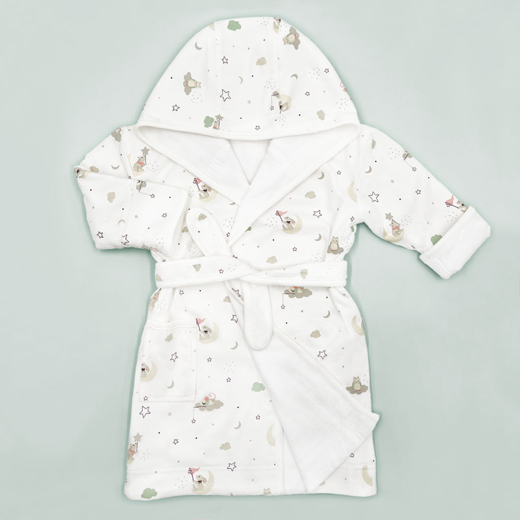 Custom Berkeley Bear & Little Love Bathrobe - Soft Blue Personalized Baby Bath Towel for Newborns & Toddlers - Perfect for Bath Time, Spa Days & Cozy Snuggles