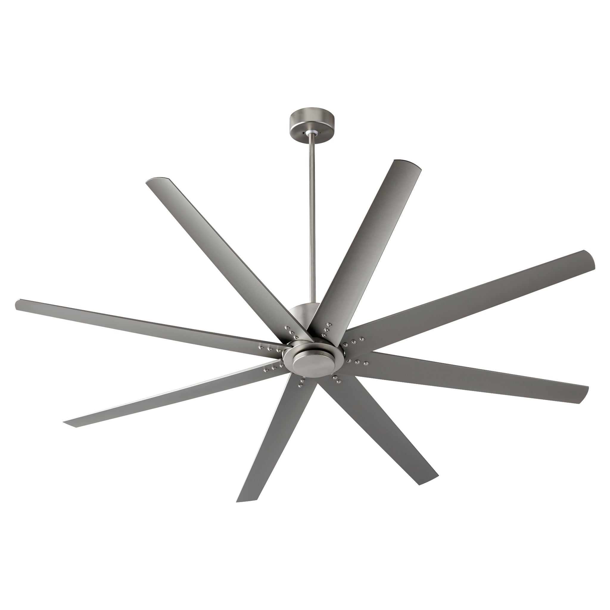 Oxygen FLEET 3 108 24 72-Inch Ceiling Fan with Remote Control - 8 Blade, 6 Speed Reversible, Damp Rated, Optional LED Light Kit in Silver/Satin Nickel - Perfect for Living Room, Bedroom & Outdoor Covered Patios