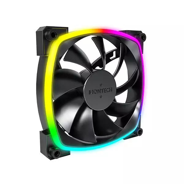 MONTECH AX120 ARGB 120mm PWM PC Cooling Fan - High Airflow, Low Noise, RGB Lighting for Gaming PC, Case, and CPU Cooler - Perfect for Gaming Rigs, Workstations, and Custom PC Builds (Black)