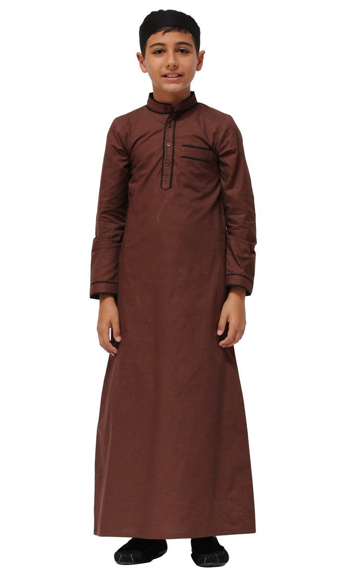 Boys Dish Dash Thobe - Traditional Islamic Robe for Kids - Comfortable Eid & Prayer Outfit - Perfect for Holidays, Mosque & Special Occasions