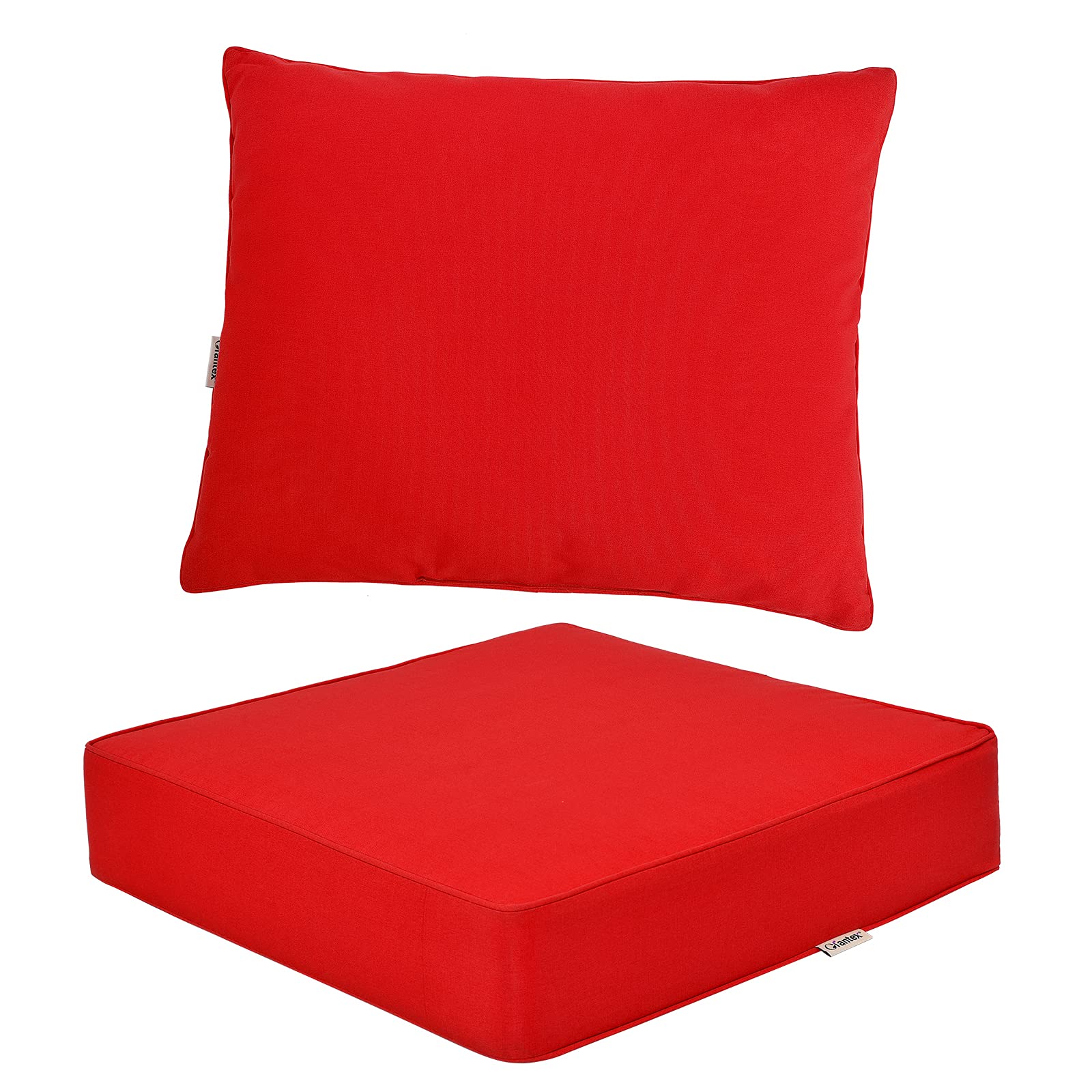 Giantex 6 Inch Thick Waterproof Outdoor Patio Cushion Set with Pillow & Ties - Deep Seat & Back Cushions Replacement for Patio Furniture - Perfect for Garden, Deck, Poolside & Indoor Floor Lounging