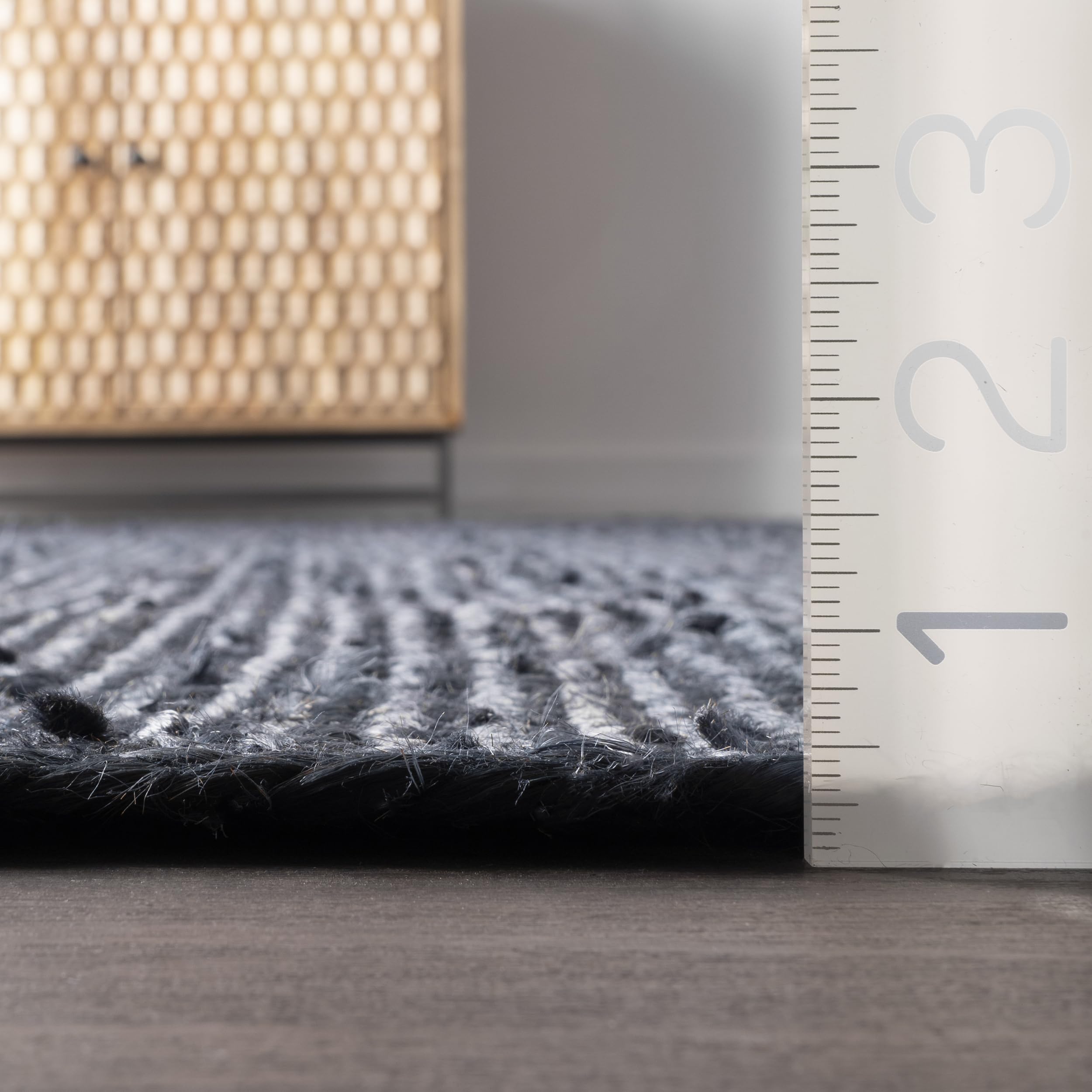 nuLOOM 5x8 Rigo Jute Hand Woven Area Rug - Navy Blue Solid Farmhouse Design | Natural Fiber Jute Rug for Bedroom, Living Room, Dining Room | Durable & Eco-Friendly Floor Mat for Hallway, Office, Kitchen & Entryway | Perfect for Boho, Coastal & Rustic Home Decor