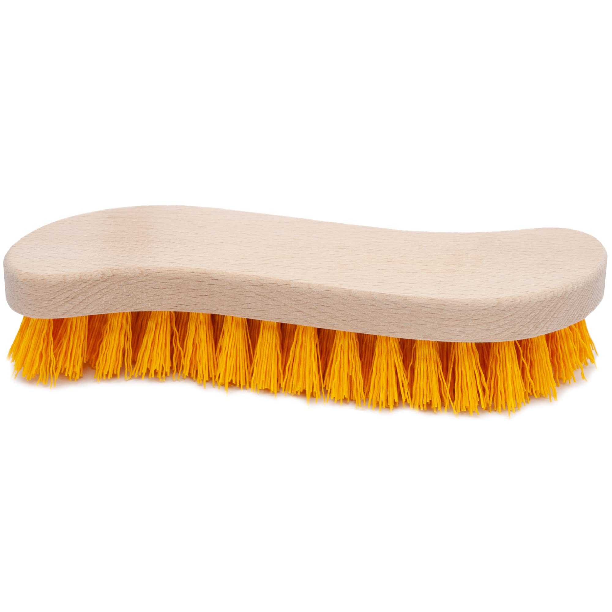 Heavy Duty Scrub Brush with Stiff Nylon Bristles - Deep Cleaning Brush for Indoor & Outdoor Use - Wooden Handle Scrubber for Boots, Floors, Tiles, and Grout - Durable Utility Hand Brush for Tough Stains