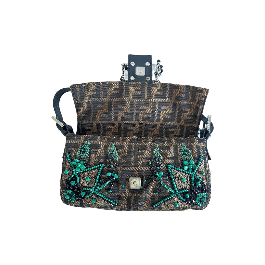 Fendi Higanbana Beaded Baguette Bag - Luxury Designer Crossbody Purse for Women | Perfect for Parties, Weddings & Evening Events