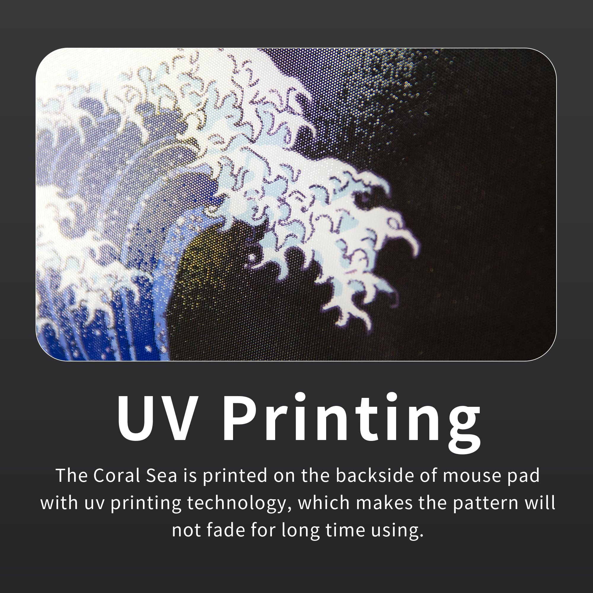 XVX Glass Gaming Mousepad - Black Coral Sea Hard Surface Professional Large Mouse Mat (410mm x 310mm) for Enhanced Precision & Speed | Perfect for Esports, PC Gaming & Office Work